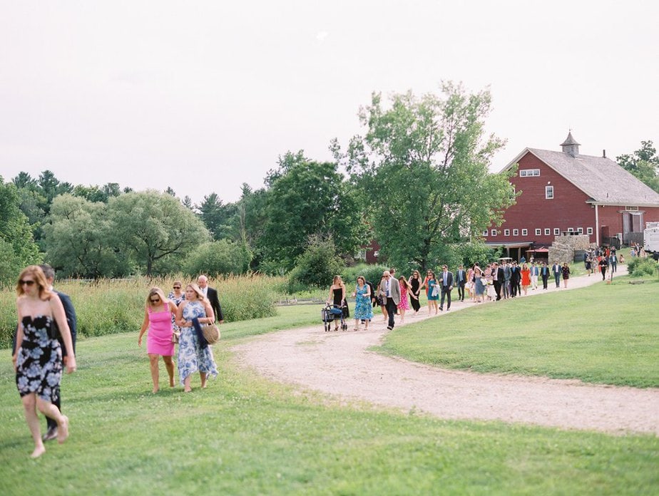 wedding procession at gedney farm