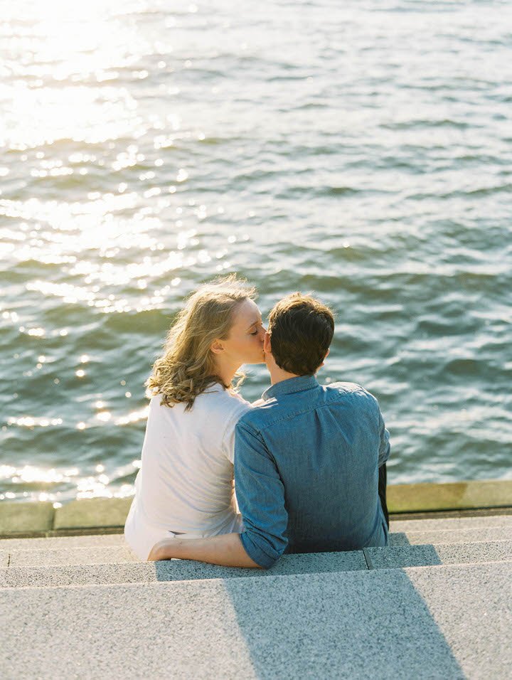 riverside park engagement photos in nyc