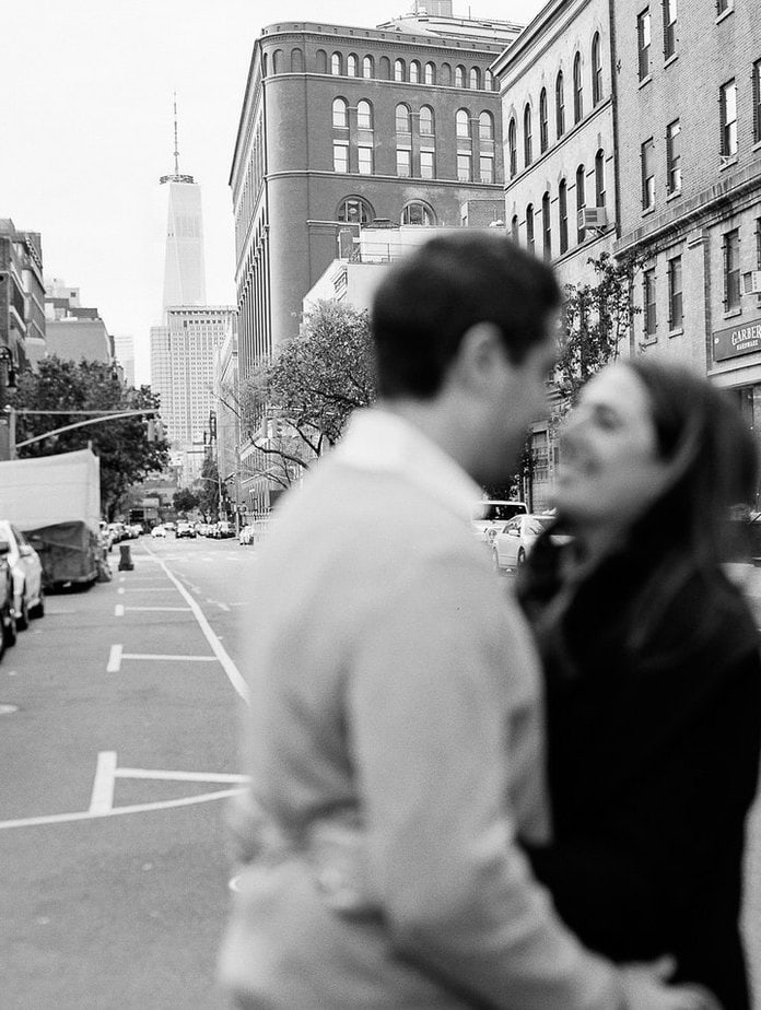 nyc engagement session photos for hallie and matt