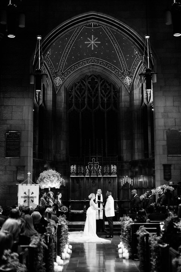 bride and groom church wedding in nyc