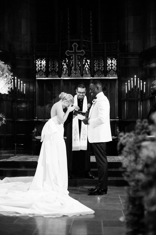 bride and groom church wedding in nyc