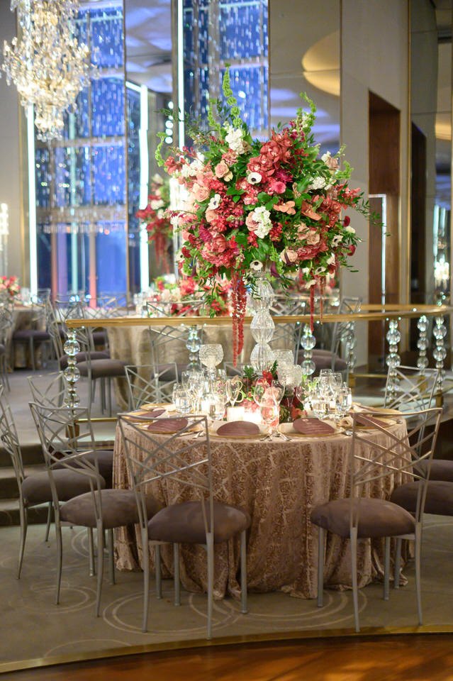 wedding reception table decorations for the rainbow room wedding