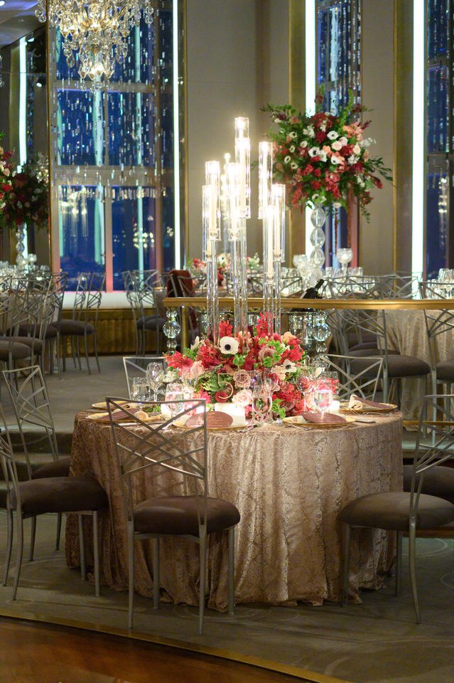 wedding reception table decorations for the rainbow room wedding