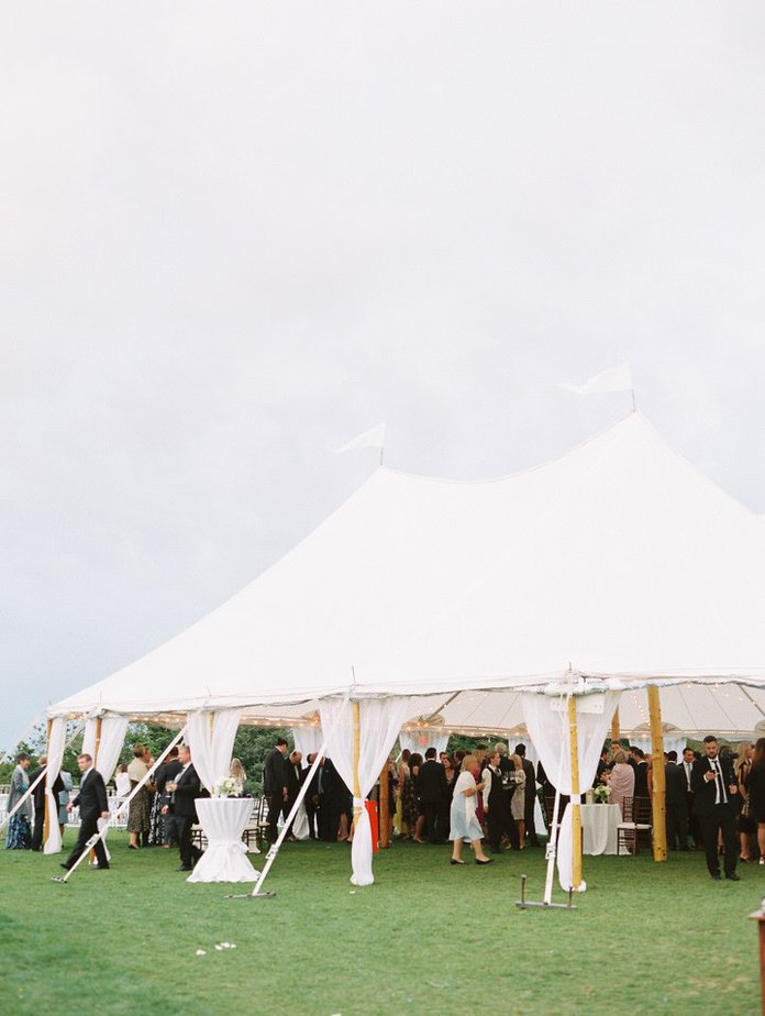 tent on the lawn at castle hill inn wedding